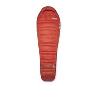 Rab Men's Alpine -6°C Down Sleeping Bag - Lightweight Warm Mummy Sleeping Bag for Camping, Mountaineering, & Backpacking - Dark Horizon/Tuscan Red - Regular, Left Zip