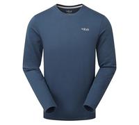 Rab Men's Basecamp 3 Peak Tee - Long-Sleeve Graphic T-Shirt for Hiking, Trekking, & Everyday Use - Tempest Blue - Medium