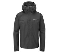Rab Men's Downpour Eco Waterproof Breathable Jacket for Hiking, Trekking, & Climbing - Black - Small
