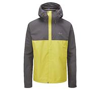 Rab Men's Downpour Eco Waterproof Breathable Jacket for Hiking, Trekking, & Climbing - Graphene/Zest - Medium