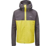 Rab Men's Downpour Eco Waterproof Breathable Jacket for Hiking, Trekking, & Climbing - Graphene/Zest - X-Large