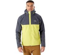 Rab Men's Downpour Eco Waterproof Breathable Jacket for Hiking, Trekking, & Climbing - Graphene/Zest - X-Large