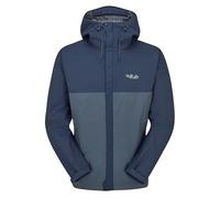 Rab Men's Downpour Eco Waterproof Breathable Jacket for Hiking, Trekking, & Climbing - Tempest Blue/Orion Blue - Large