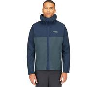 Rab Men's Downpour Eco Waterproof Breathable Jacket for Hiking, Trekking, & Climbing - Tempest Blue/Orion Blue - X-Large