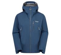 Rab Men's Downpour Mountain Jacket - Lightweight Waterproof Hooded Coat for Hiking & Trekking - Tempest Blue - X-Large