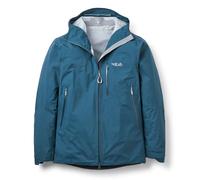 Rab Men's Firewall Mountain Jacket - Lightweight Waterproof Hooded Coat for Climbing & Hiking - Tempest Blue - X-Large