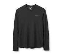 Rab Men's Force LS Tee - Lightweight Long-Sleeved T-Shirt for Trekking, Climbing, & Trail Running - Black - Large