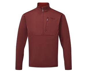 Rab Men's Geon Pull-On Casual Lightweight Fleece Sweatshirt - Oxblood Red/Ascent Red - Small