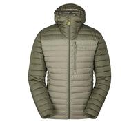 Rab Men's Microlight Alpine Jacket - Lightweight Down Coat for Trekking, Climbing, & Skiing - Light Khaki/Stone - Small