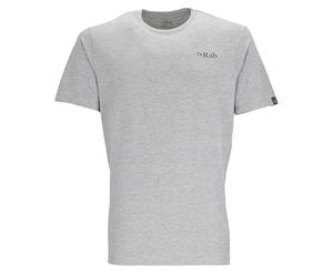 Rab Men's Stance Mountain Peak Tee Short-Sleeve Graphic T-Shirt for Hiking, Trekking, & Everyday Use - Grey Marl - X-Large