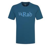 Rab Men's Stance Tech Sketch Tee - Short Sleeve Graphic T-Shirt for Hiking, Trekking, & Everyday Use - Tempest Blue - X-Large