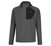 Rab Men's Superflux Hoody Lightweight Fleece Jacket for Trekking & Climbing - Graphene/Black - Large