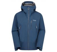 Rab Men's Downpour Mountain Jacket - Lightweight Waterproof Hooded Coat for Hiking & Trekking - Tempest Blue - Large