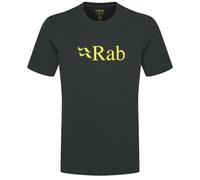 Rab Men’s Stance Logo Tee - Breathable Organic Cotton T-Shirt for Trekking, Climbing, & Casual Use - Beluga/Pollen - Small