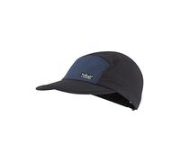 Rab Vista 5 Panel Cap - Lightweight Breathable Hat for Trail Running & Hiking - Ebony/Tempest Blue - One Size
