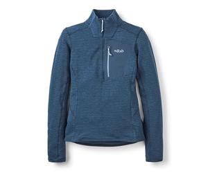 Rab Women’s Ascendor Light Pull-On - Half-Zip Fleece Coat for Climbing, Skiing, & Mountaineering - Tempest Blue - Small