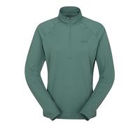 Rab Women’s Sonic LS Zip Lightweight Breathable Long-Sleeve T-Shirt for Trail Running & Hiking - Eucalyptus - Medium