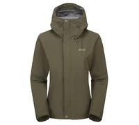 Rab Women's Downpour Jacket - Lightweight Waterproof Hooded Coat for Hiking & Trekking - Army - Small