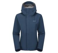Rab Women's Downpour Jacket - Lightweight Waterproof Hooded Coat for Hiking & Trekking - Tempest Blue - Medium