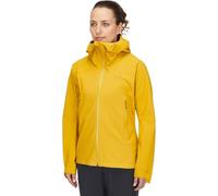 Rab Women's Downpour Light Jacket Lightweight Waterproof Hooded Coat for Hiking & Trekking - Sahara - Medium