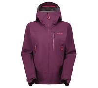 Rab Women's Downpour Mountain Jacket - Lightweight Waterproof Hooded Coat for Hiking & Trekking - Mulberry - Small