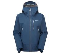 Rab Women's Downpour Mountain Jacket - Lightweight Waterproof Hooded Coat for Hiking & Trekking - Tempest Blue - Medium