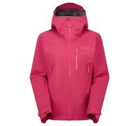 Rab Women's Downpour Mountain Jacket - Lightweight Waterproof Hooded Coat for Hiking & Trekking - Watermelon - Medium