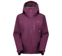 Rab Women's Downpour Mountain Jacket - Lightweight Waterproof Hooded Coat for Hiking & Trekking - Mulberry - Medium