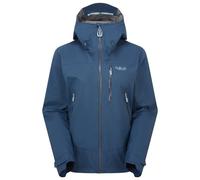 Rab Women's Downpour Mountain Jacket - Lightweight Waterproof Hooded Coat for Hiking & Trekking - Tempest Blue - X-Large