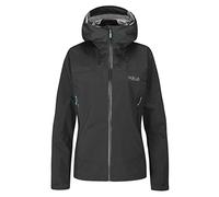 Rab Women's Downpour Plus 2.0 Waterproof Breathable Jacket for Hiking, Trekking, & Climbing - Black - 14