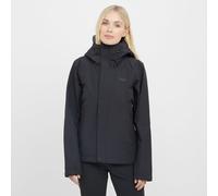 Rab Women's Downpour Jacket - Lightweight Waterproof Hooded Coat for Hiking & Trekking - Black - Small