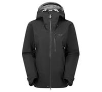 Rab Women's Firewall Mountain Jacket - Lightweight Waterproof Hooded Coat for Climbing & Hiking - Black - Small