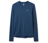 Rab Women's Force LS Tee - Lightweight Long-Sleeved T-Shirt for Hiking, Climbing, & Trail Running - Tempest Blue - 14