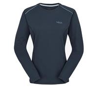 Rab Women's Force LS Tee Lightweight Long-Sleeve T-Shirt for Hiking, Climbing, & Trail Running - Tempest Blue - X-Small