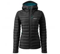 Rab Women's Microlight Alpine Jacket - Hooded Down Insulated Coat for Trekking, Climbing, & Skiing - Black - X-Large