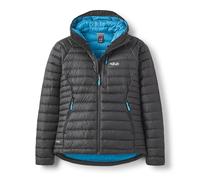 Rab Women's Microlight Alpine Jacket - Hooded Down Insulated Coat for Trekking, Climbing, & Skiing - Black - X-Small