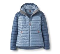 Rab Women's Microlight Alpine Jacket - Hooded Down Insulated Coat for Trekking, Climbing, & Skiing - Orion Blue/Citadel - Medium