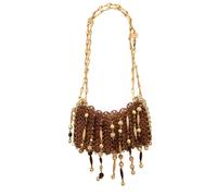 Rabanne 1969 Nano Disc Wooden Shoulder bag - Brown Camel - One Size