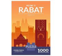 Rabat Morocco Jigsaw Puzzle 1000 Pieces, Romantic City Break Scene, Premium Paper Puzzle, Decorative Artwork for Travel Lovers, Birthday Gift, 70x50cm/1000pcs