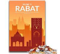 Rabat Morocco Jigsaw Puzzles for Adults 1000 Pieces, Stress Reliever Staycation Kill Time with Matching Poster And Trivia Sheet 1000pcs (26x38cm)