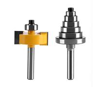 Rabbet Router Bit, YG6X Alloy 1/2"H - 1/4" Shank Rabbet Router Bit with 7 Bearings Set for Solid Wood Particle Board Plywood
