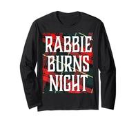 Rabbie Burns Night Quote On Varicolored Checked Plaid Long Sleeve T-Shirt