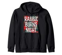 Rabbie Burns Night Quote On Varicolored Checked Plaid Zip Hoodie