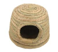Rabbiit Grass Hut - 25x25x15cm Coozy Shelter, Hand-Woven Straw Cave, Eco-Friendly Chewing Hidee with Open-Air Ventilation | Pet House for Hamster Guinea Pig Cat Chicken Garden Resting and Playing Spot