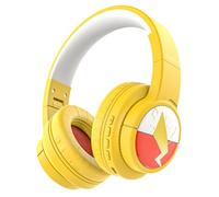 Rabbikid Kids Bluetooth Headphones, Wireless Headphones with Microphone, 74/85/94dB Volume Limited, 80H Playtime, Foldable Over Ear Headphones for School, Home, or Travel, Yellow