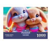 Rabbit, 1000-piece Jigsaw Puzzle, Eco Friendly Paper Material with Refined UV Printed Detail, Enriching Recreational Experience Transforming Finished Scenes Into Framed Decor, Suitable for Ages 12+,