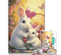 Rabbit 1000 Piece Jigsaw Puzzle for Adults Teens,Brain Intelligence Challenge Addictive Toys for Home Decoration (75x50cm)