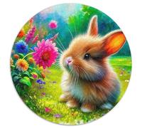 Rabbit 1000 Piece Jigsaws Adults Jigsaw Gifts Animal Round Puzzles Creative Decompression Home Decoration And Kid 1000pcs (67.5x67.5cm)