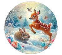 Rabbit 1000 Piece Jigsaws Adults Jigsaw Gifts Animal Round Puzzles Home Decoration And Kid 1000pcs (67.5x67.5cm)