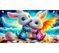 rabbit 1000 Piece Puzzle Game Recycled Paper Educational Game Challenge Great Gift Idea for Adults and Kids Age 12 Years Up 38x52cm/1000pcs